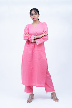 Velorrea Saira V-neck peach dress
