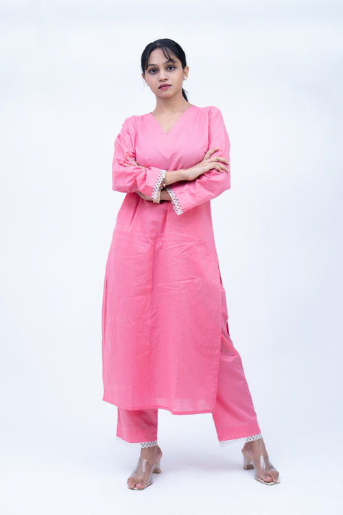 Velorrea Saira V-neck peach dress