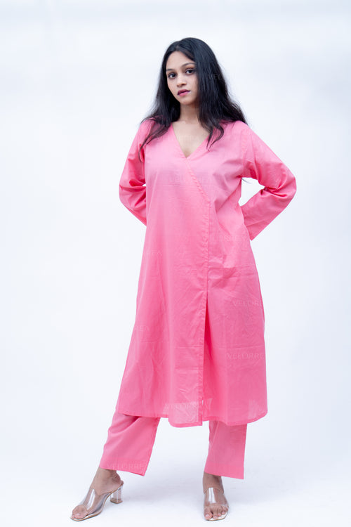 Velorrea Evara Angrakha peach set