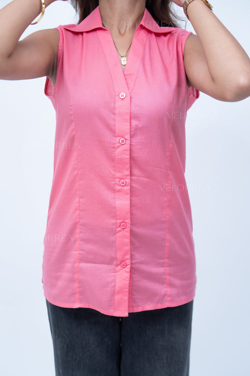 Velorrea Not So Basic peach shirt