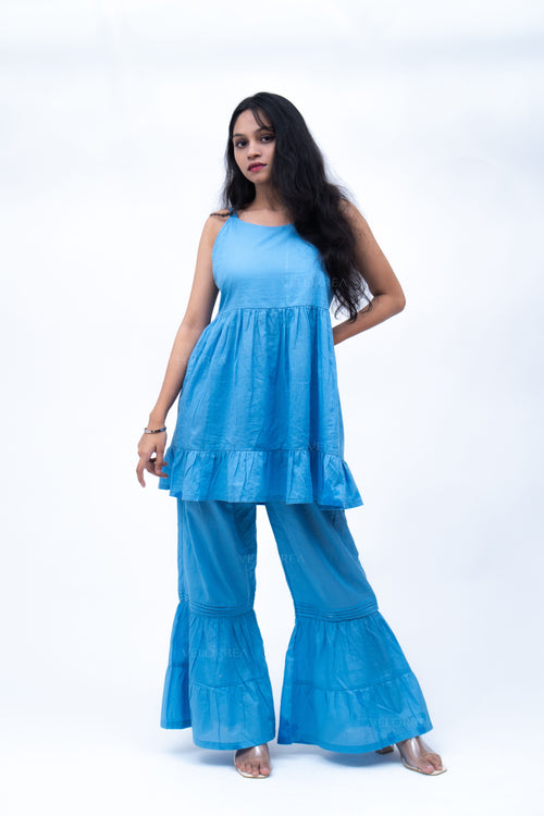 Velorrea Twirl blue sharara set