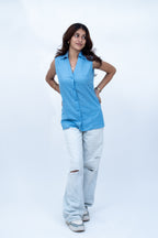 Velorrea Not So Basic blue shirt