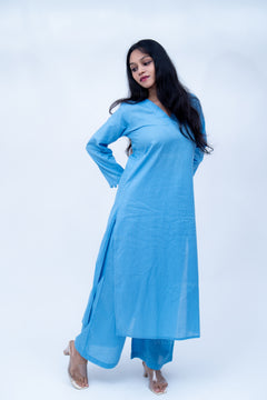 Velorrea Nysa V-neck blue set