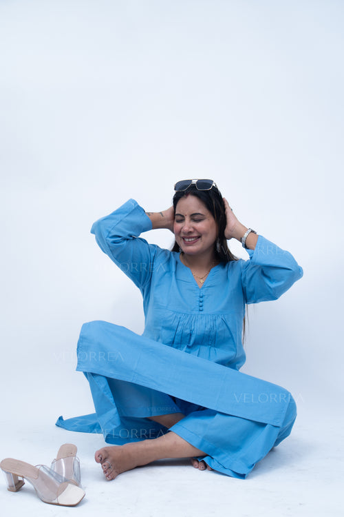 Velorrea Cotton Muse blue set