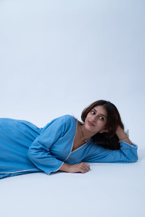 Velorrea Saanjh Angrakha blue set