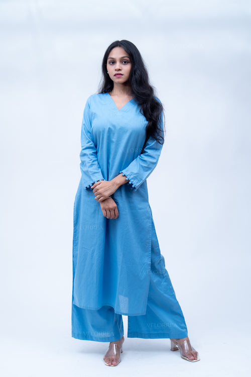Velorrea Nysa V-neck blue set