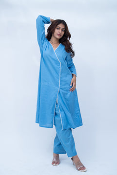 Velorrea Saanjh Angrakha blue set