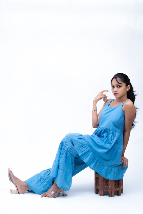 Velorrea Twirl blue sharara set