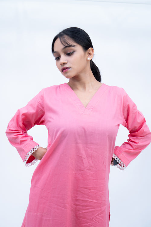 Velorrea Saira V-neck peach dress