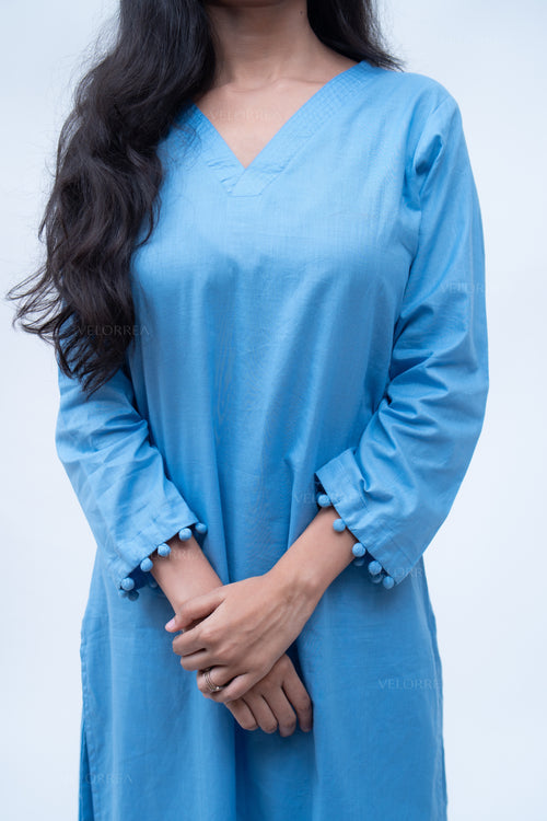 Velorrea Nysa V-neck blue set