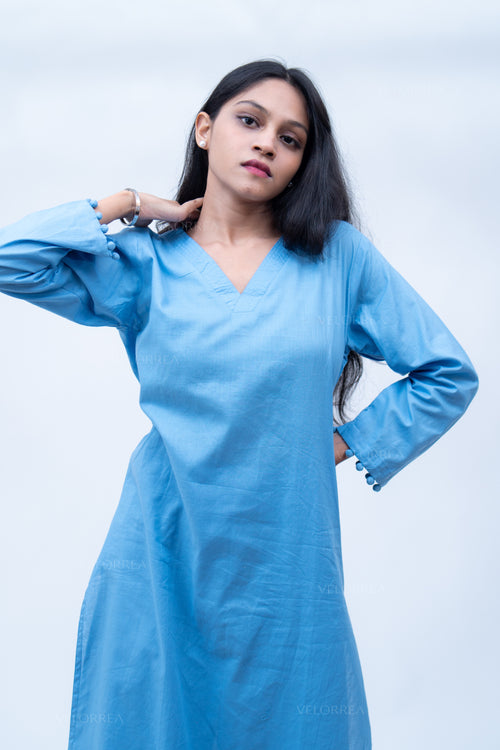 Velorrea Nysa V-neck blue set