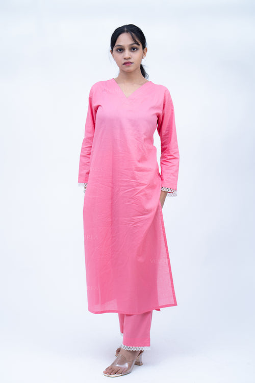 Velorrea Saira V-neck peach dress