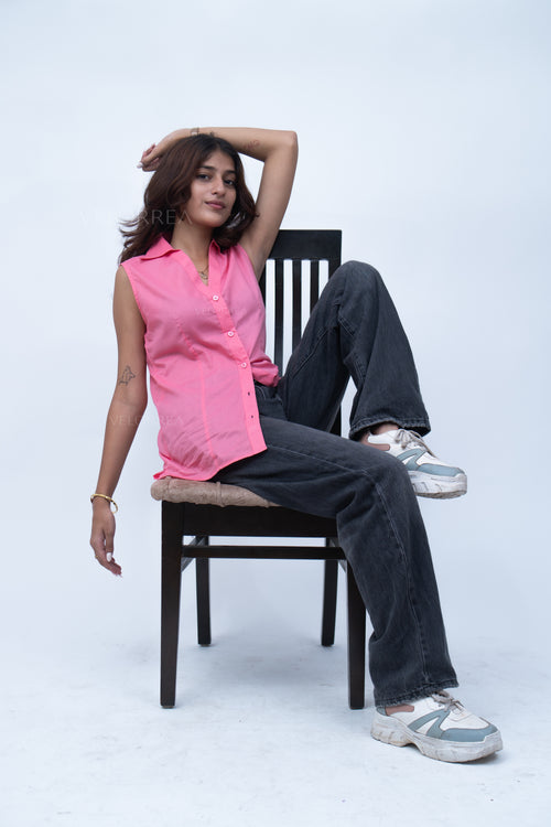 Velorrea Not So Basic peach shirt