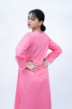 Velorrea Saira V-neck peach dress